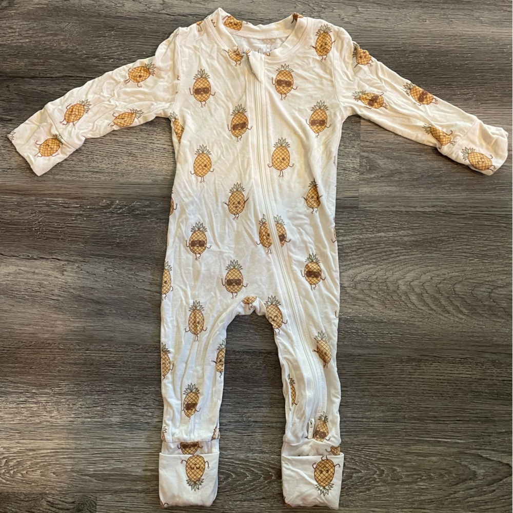 Willow & co pineapple footie pajamas